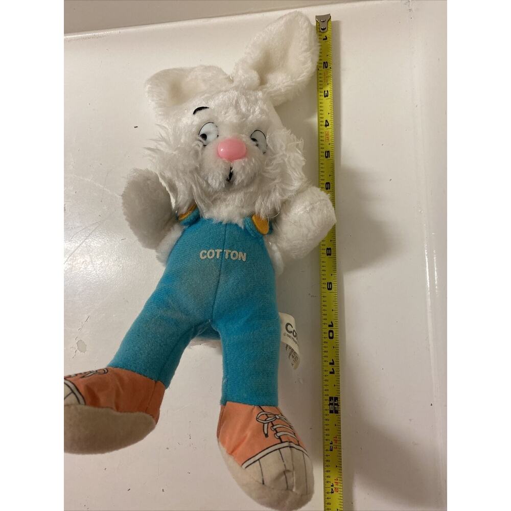 Plush Stuffed Bunny Rabbit Easter Cotton Tail 12” 1983 Plough California Vintage - Picture 7 of 7